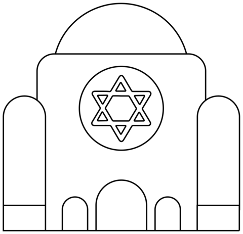 Synagogue Emoji Coloring Page